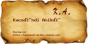 Kacsándi Anikó névjegykártya